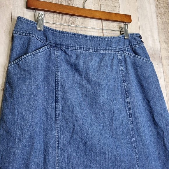 Vintage Pendleton Blue Midi A-Line Jean Skirt. Size 16 - Picture 2 of 11